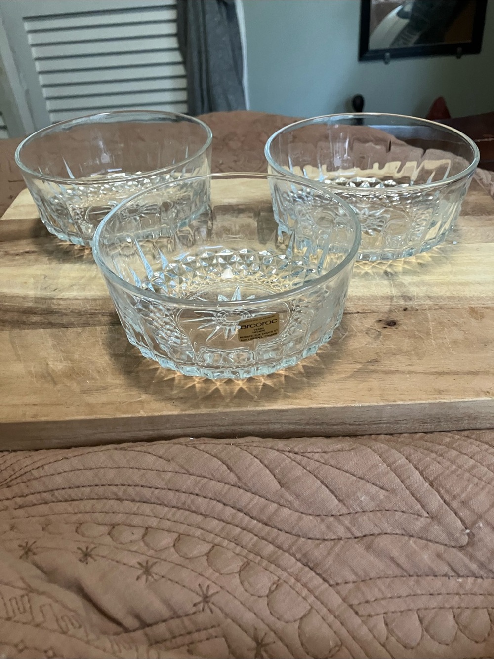 NWT Vintage Set of Arcoroc France Glass Bowls